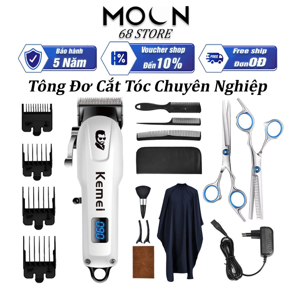 Tăng đơ cắt tóc chuyên nghiệp Kemei 232 chính hãng, tông đơ cắt tóc gia đình, gọn nhẹ, pin trâu, dễ sử dụng