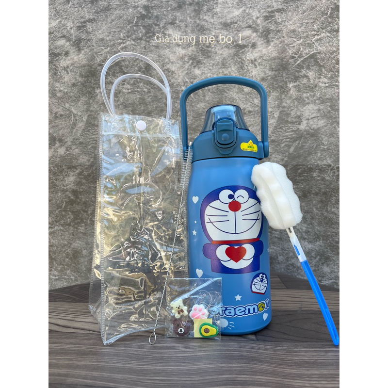 Bình giữ nhiệt 1200ml,inox 316 có quai xách, kèm ống hút