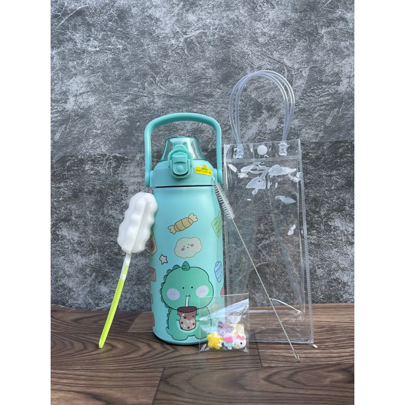 Bình giữ nhiệt 1200ml,inox 316 có quai xách, kèm ống hút