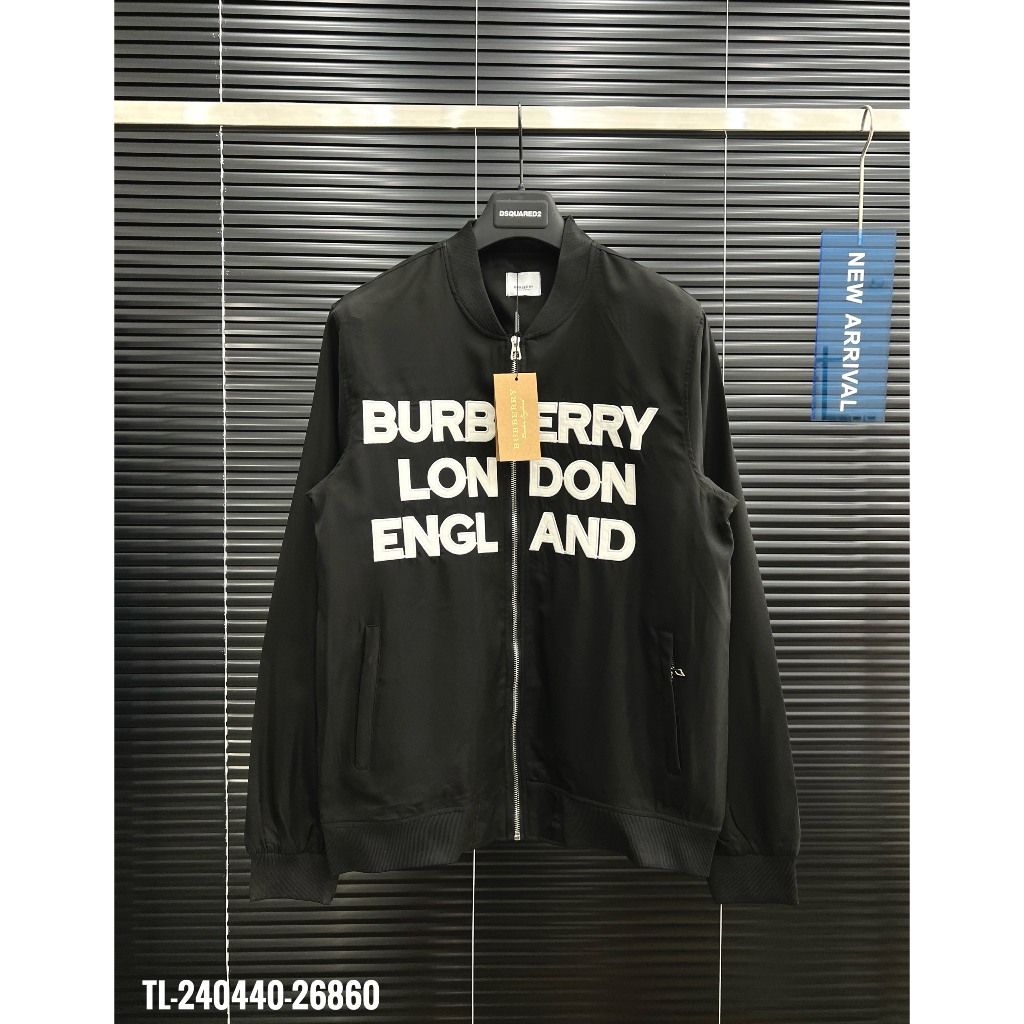 🔥Hot🔥Áo khoác gió Burberry thêu chữ da thiết kế hot trend New 2023