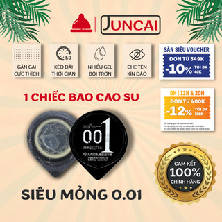 Bao cao su Juncai 0.01 siêu mỏng kéo dài thời gian 01 chiếc bcs
