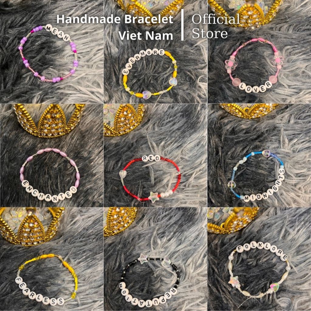 Lắc chân bracelet, handmade, Taylor Swift The Eras Tour, nhiều màu sắc, friendship, nhựa, charm, thu