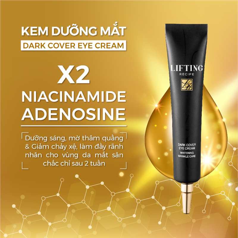 Kem dưỡng mắt RECIPE mờ thâm dưỡng sáng, giảm nếp nhăn, kem mắt Lifting Recipe Dark Cover Eye Cream 30ml