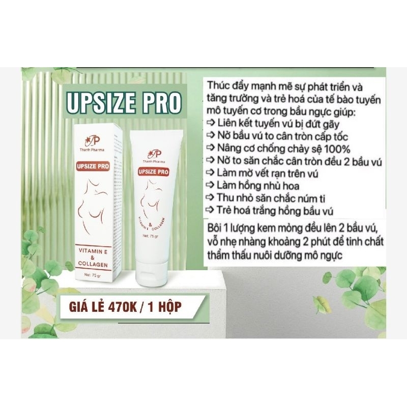 LIỆU TRÌNH 5 GÓI COLLAGEN MẦM NON VÀ 1 LỌ KEM UP SIZE PRO