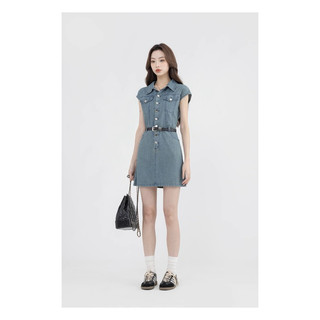 Váy denim tay hến cao cấp