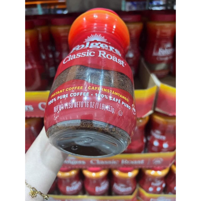 Cà Phê Nguyên Chất Hoà Tan Folgers Classic Roast 453gr - Hàng Mỹ