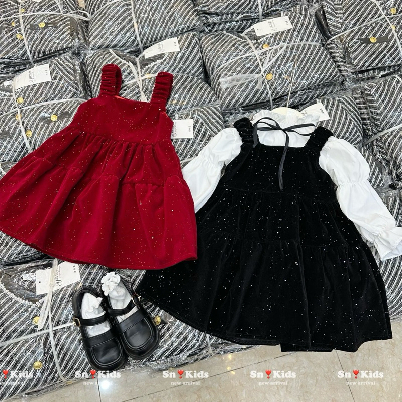 Set váy yếm sành điệu cao cấp cho bé gái