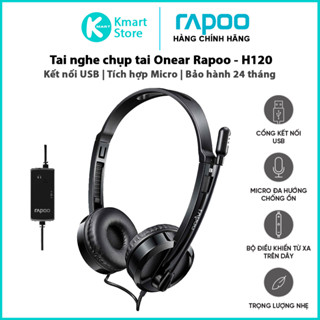  Tai nghe chụp tai có dây RAPOO H120 | Kết nối USB ,Micro đàm thoại | Bảo hành 2 năm 