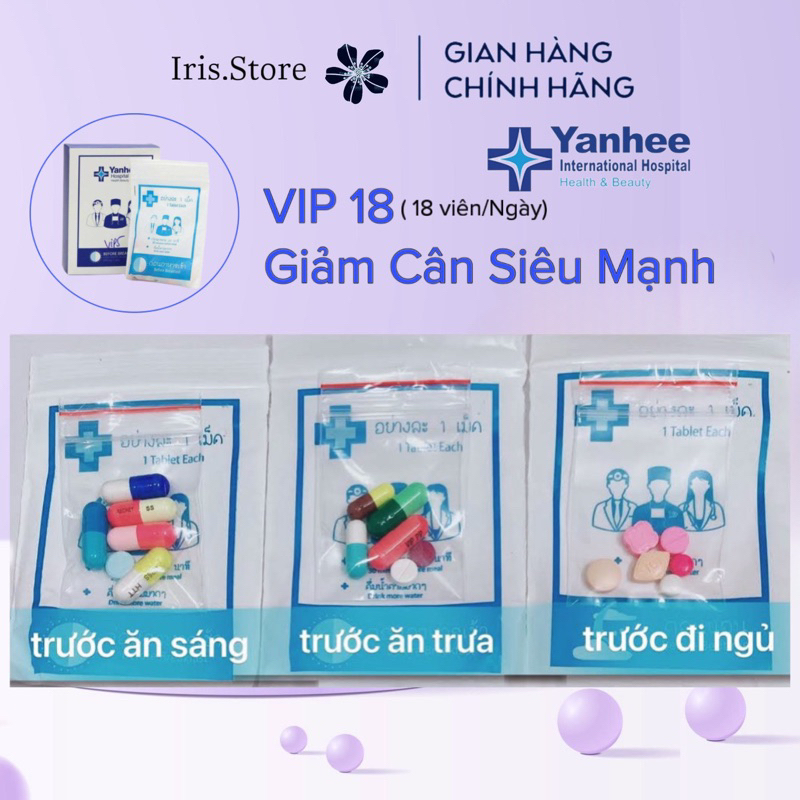 Giảm cân cấp tốc Vip 18 Yanhee thái Lan siêu mạnh 18viên/ngày