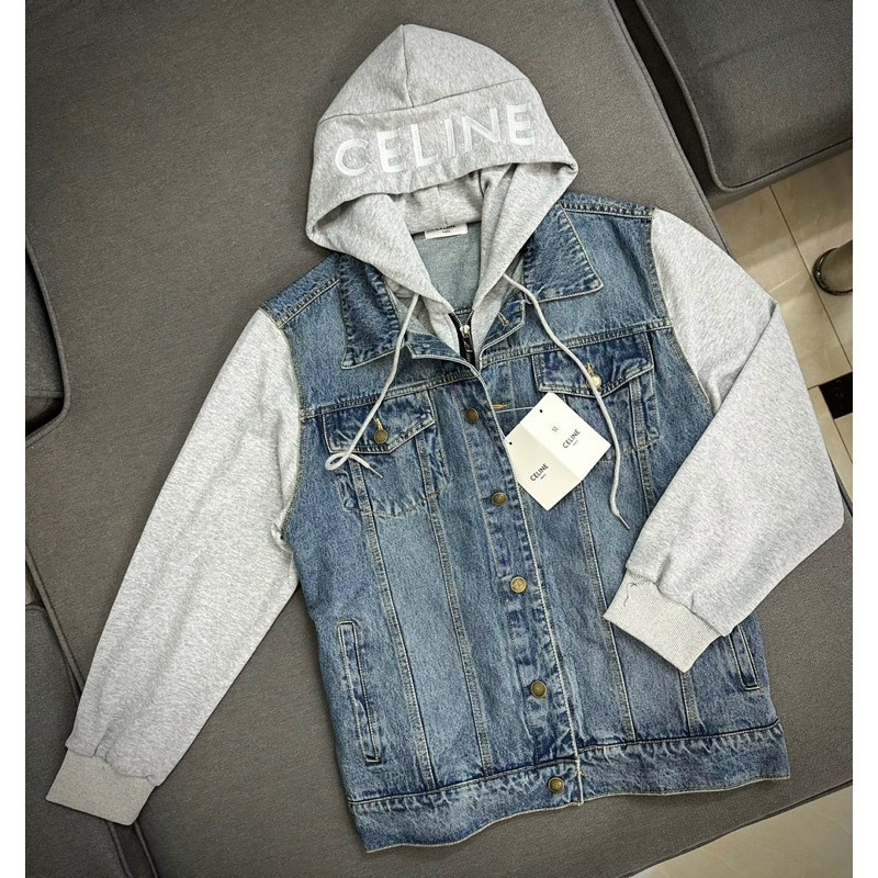 Áo Khoác Jean CELlNE - Áo Khoác Bò Cao Cấp Mũ 2 Lớp Phong Cách Hàn Quốc - Hàng Loại 1