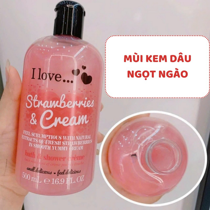 Sữa Tắm I Love Strawberries Cream 500ml Chống Lão Hóa