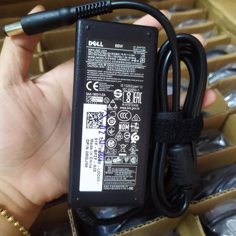Sạc Dell chân kim to 19V-3.34A 65W Zin logo Có đèn báo nguồn