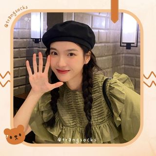 Mũ beret mũ nồi trơn kiểu phong cách hàn quốc