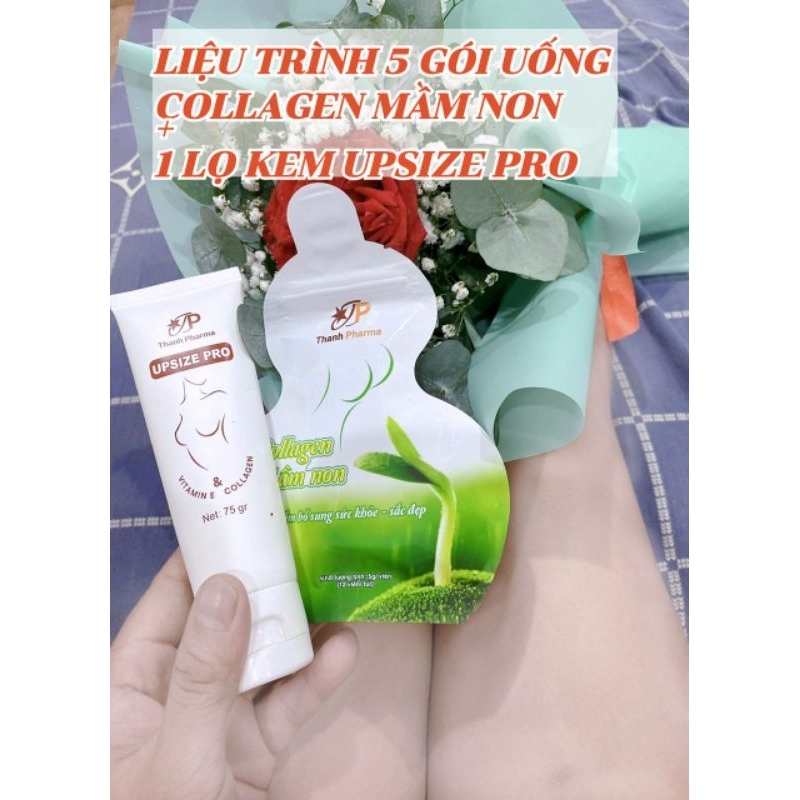 LIỆU TRÌNH 5 GÓI COLLAGEN MẦM NON VÀ 1 LỌ KEM UP SIZE PRO