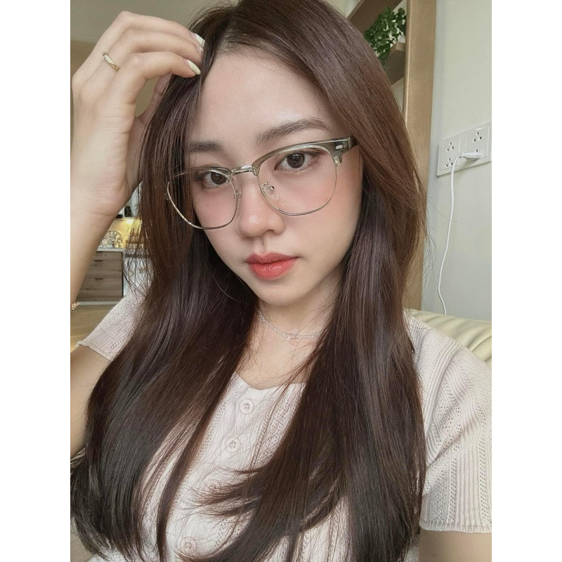 Gọng nhựa clubmaster dày chắc, khung kim loại, gạch 2 bên 2326