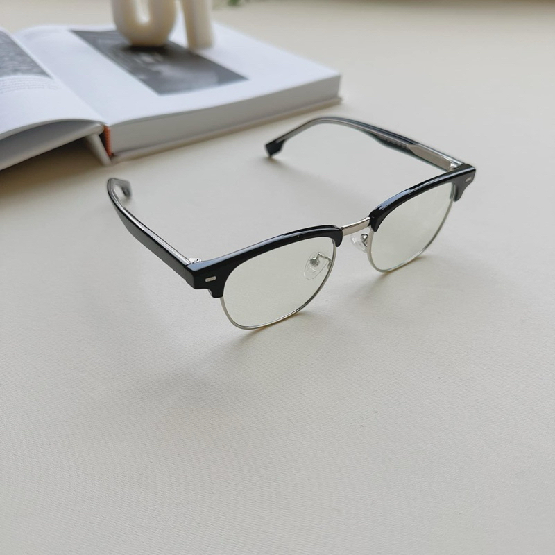 Gọng nhựa clubmaster dày chắc, khung kim loại, gạch 2 bên 2326