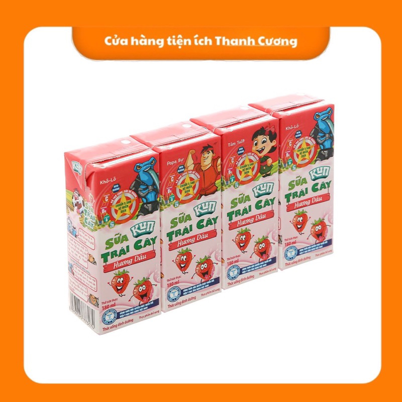 Lốc 4 hộp Sữa Kun Trái cây 110ml/180ml