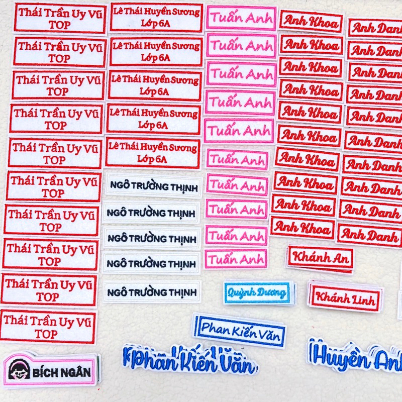 Bảng tên thêu, phù hiệu thêu theo yêu cầu