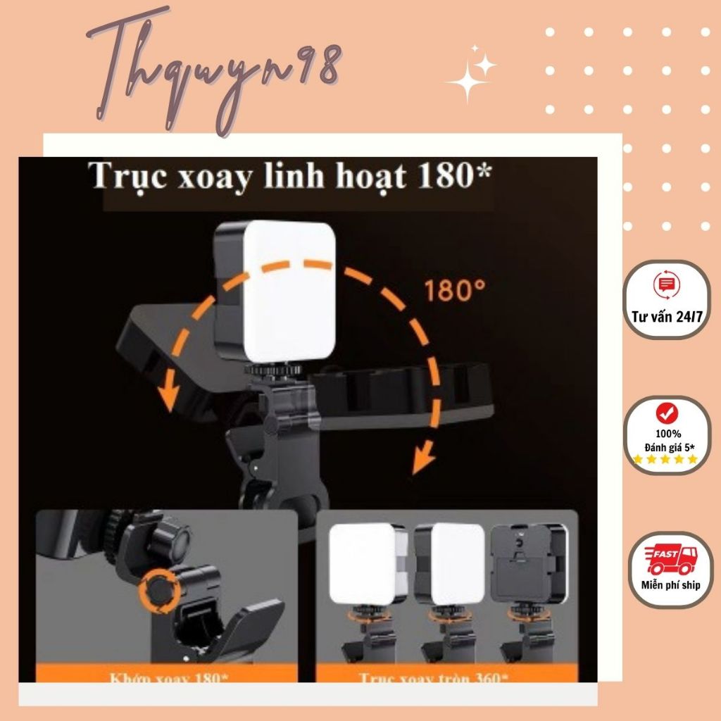 Đèn Led mini AY-49 thế hệ mới hỗ trợ ánh sáng chụp ảnh quay video kẹp lên điện thoại ipad máy tính laptop máy ảnh