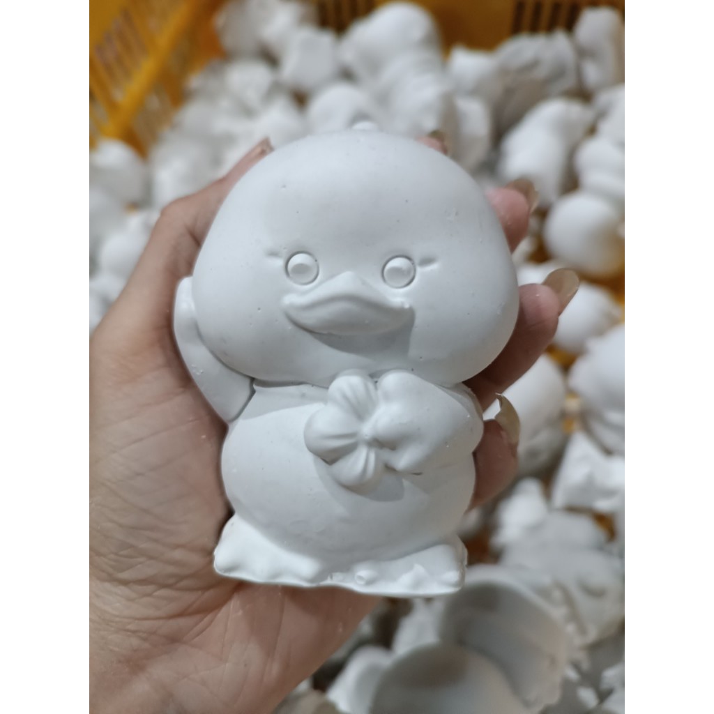 Mã 03 / tượng thạch cao tô màu hình vịt dể thương / TƯỢNG 3D Size 9Cm