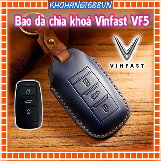 Bao da bọc chìa khoá xe ô tô điện Vinfast VF5 handmade da bò thật khâu tay thủ công