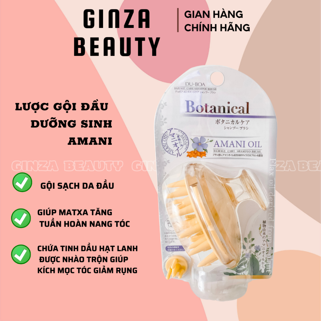 LƯỢC GỘI ĐẦU DƯỠNG SINH AMANI CÓ CHỨA TINH DẦU THẢO MỘC GIẢM RỤNG KÍCH MỌC TÓC
