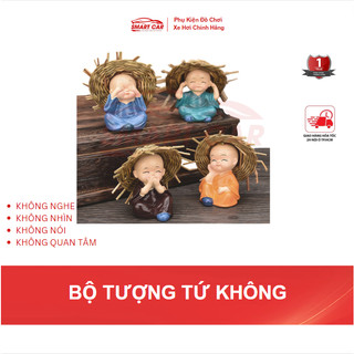 Bộ Tượng Tứ Không Đeo Tràng Hạt Phong Thuỷ Nhật Bản Tọa Đế Lò Xo
