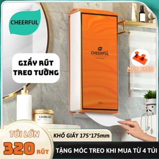 Giấy rút treo tường 4 lớp Giấy ăn Giấy vệ sinh 1280 tờ Tặng kèm móc dán