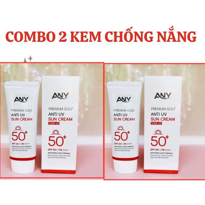 Com Bo 2 hộp - Kem Chống Nắng Nâng Tông Any Premium Golf Anti UV Hàn Quốc SPF 50+