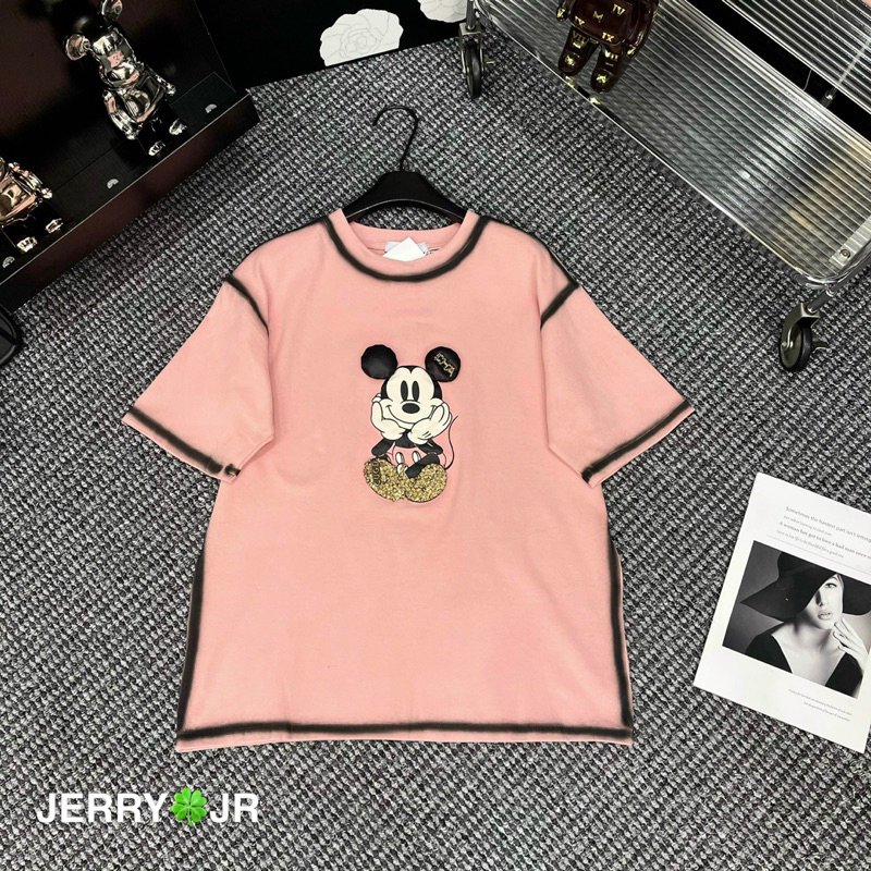 Áo Phông Mickey Viền Đính Đá Hot Hit