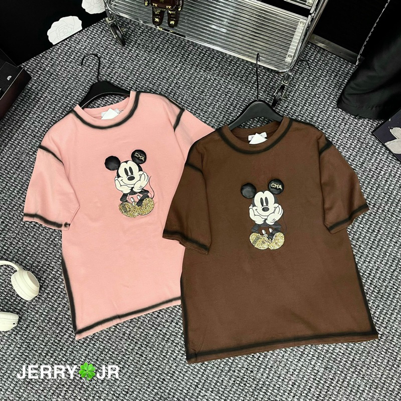 Áo Phông Mickey Viền Đính Đá Hot Hit
