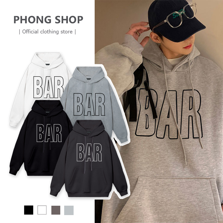 Áo Hoodie Form Rộng PHONG SHOP Bar Nỉ Bông Unisex Local Brand