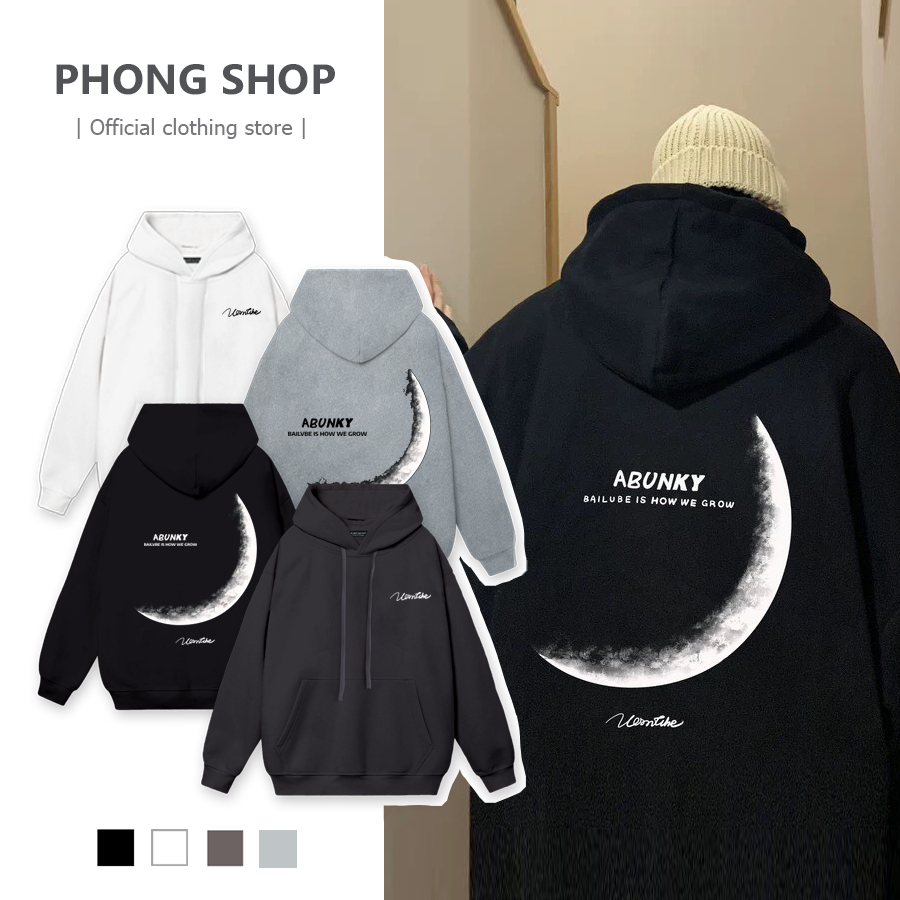 Áo Hoodie Form Rộng PHONG SHOP Trăng Sudeky Nỉ Bông Unisex Local Brand