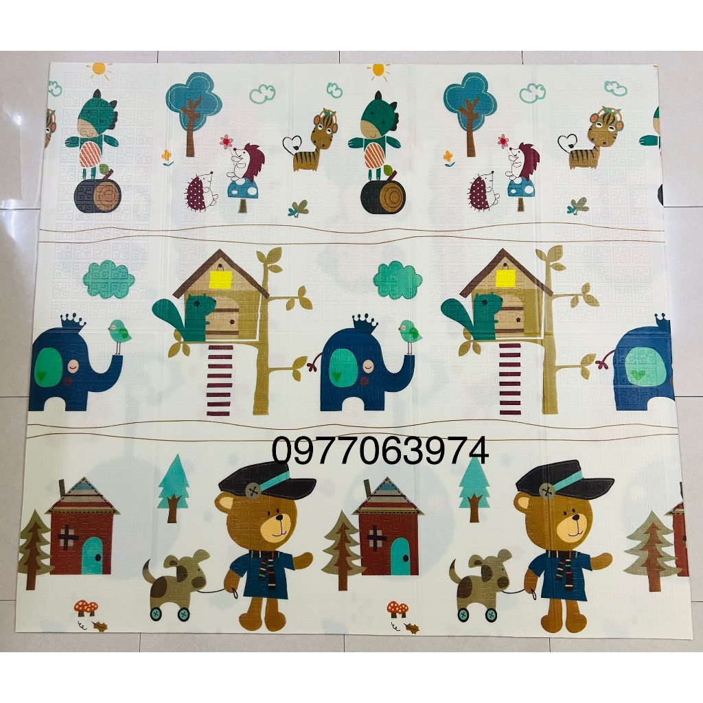 🔥FREESHIP🔥Thảm xốp xpe trải sàn cho bé, chiếu gấp gọn 2 mặt, tấm lót chống thấm cho bé tập bò kích thước 1m8x2m