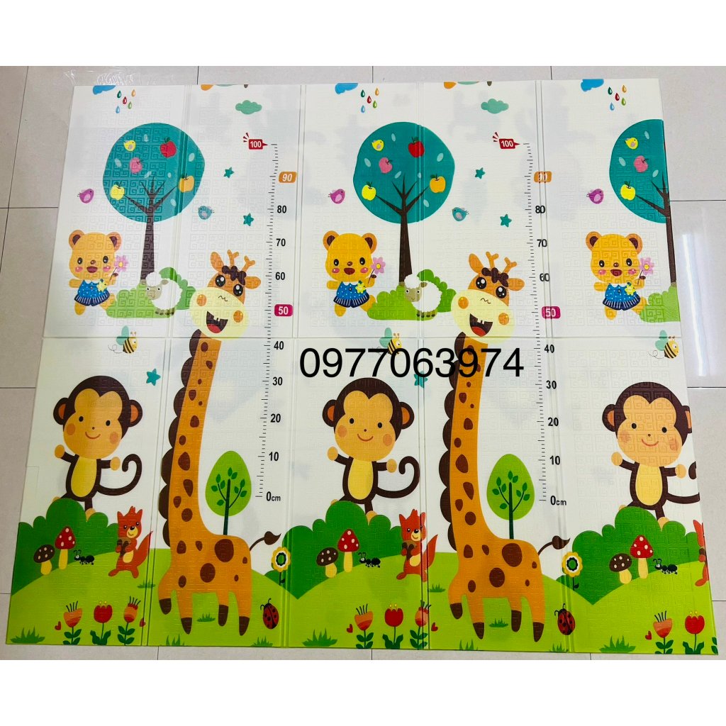 🔥FREESHIP🔥Thảm xốp xpe trải sàn cho bé, chiếu gấp gọn 2 mặt, tấm lót chống thấm cho bé tập bò kích thước 1m8x2m