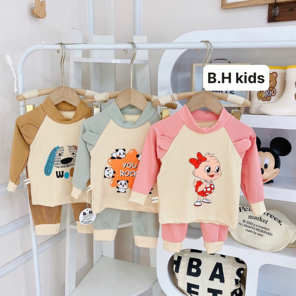 Bộ dài tay bé trai , bộ dài tay bé gái chất Len từ 5kg đến 5kg - JKIDS