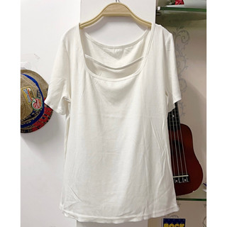 Áo trắng cổ vuông chất cotton size s k42