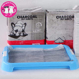 Tả lót chuồng than hoạt tính charcoal - nhiều size - miếng lót chuồng cho chó mèo