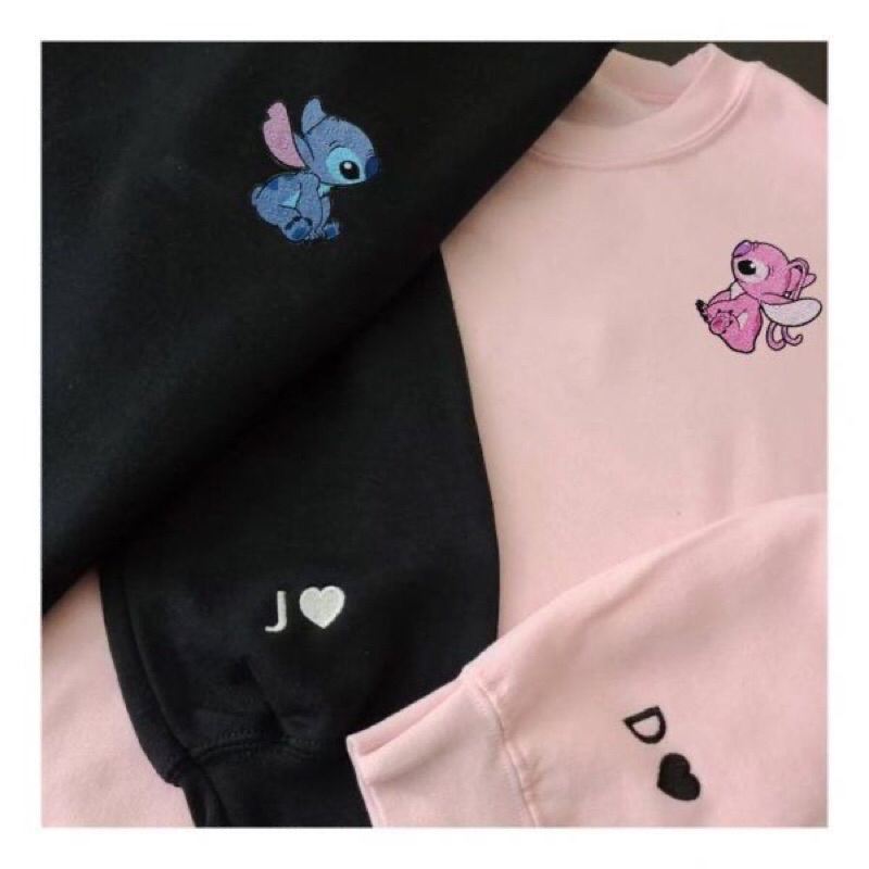 Áo Sweater Thêu Hoạ Tiết Stitch , Áo Sweater đôi Nam Nữ , Áo Sweater thêu theo yêu cầu