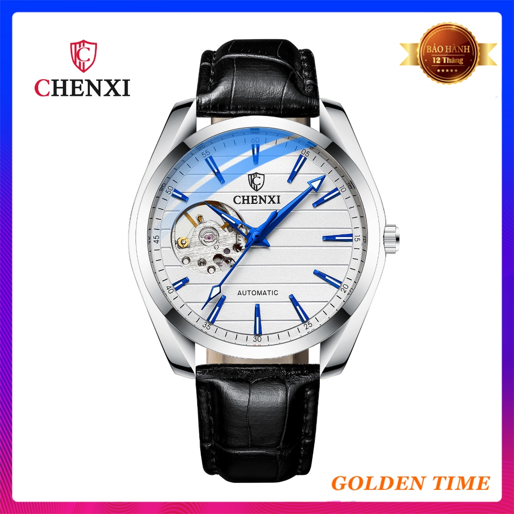 Đồng hồ nam cơ Chenxi CX8806,  đồng hồ chính hãng CHENXI, FULLBOX, Mặt kính chống nước, chống xước, Bảo hành 1 năm