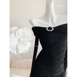 VÁY DIP TRẼ VAI DÚM NGỰC TAG ĐÁ