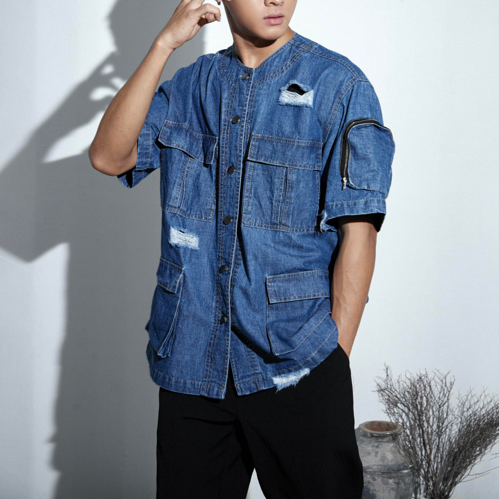 MULTI POCKET DENIM SHIRT