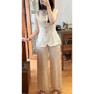 Set vest vải linen tưng premium