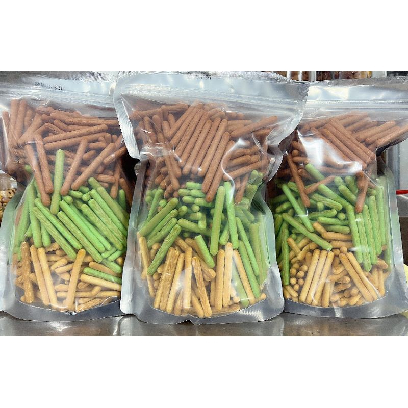 Bánh quy đũa bơ sữa mix (3 vị Truyền Thống /Socola/Chùm Ngây 500g)