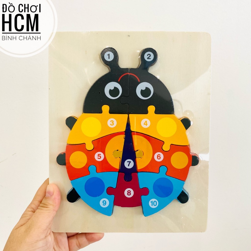 Đồ chơi trẻ em lắp ghép gỗ, xếp hình động vật thỏ ong hươu gấu, đồ chơi giáo dục trí tuệ thông minh