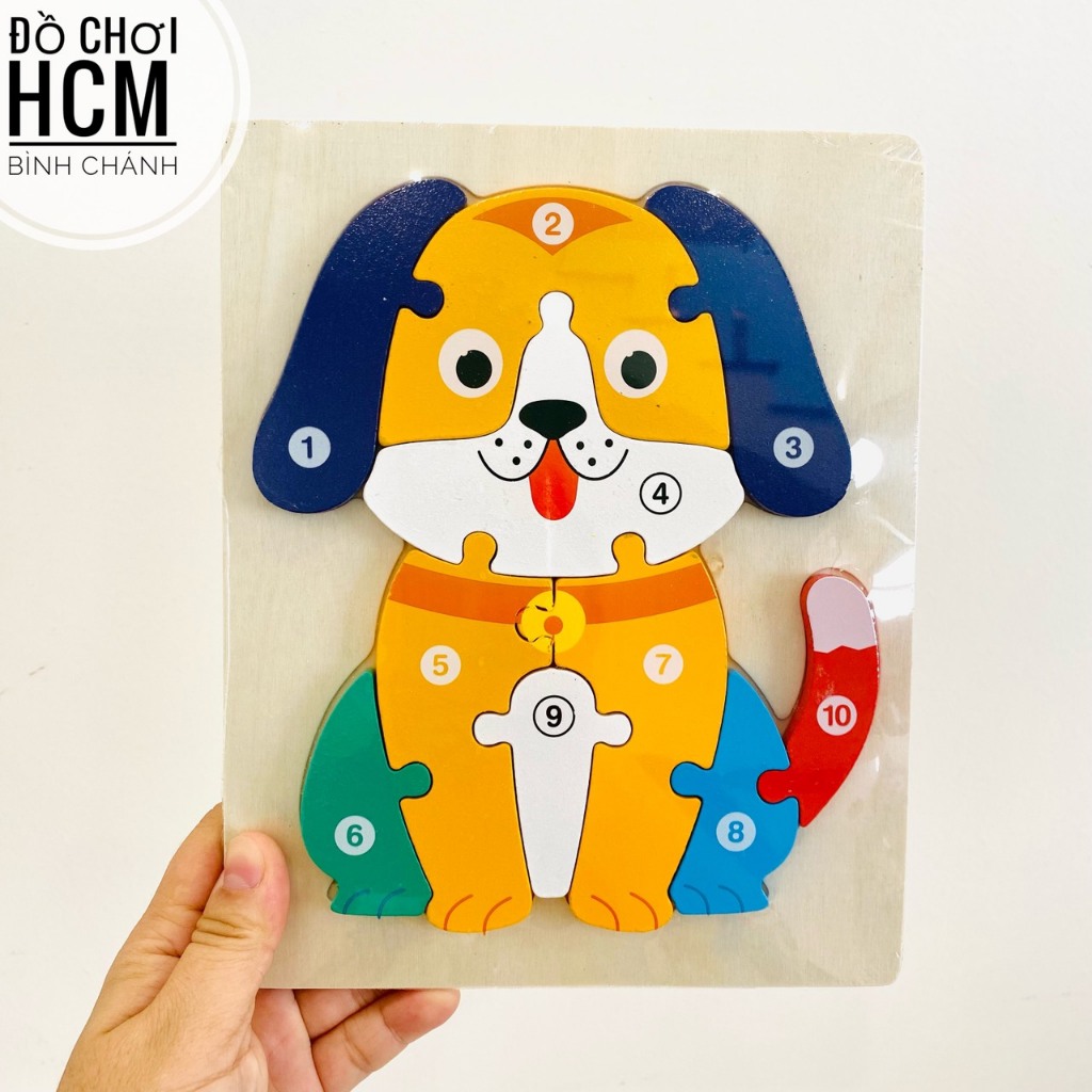 Đồ chơi trẻ em lắp ghép gỗ, xếp hình động vật thỏ ong hươu gấu, đồ chơi giáo dục trí tuệ thông minh