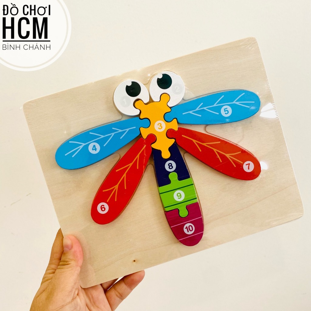 Đồ chơi trẻ em lắp ghép gỗ, xếp hình động vật thỏ ong hươu gấu, đồ chơi giáo dục trí tuệ thông minh