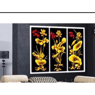 tranh thêu chữ thập Phúc Lộc Thọ