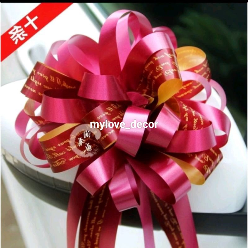 NƠ TÚ CẦU , 5 Nơ Lụa Bản 6CM Rút Tú Cầu Bông To Trang Trí Bó Hoa , Giỏ Quà, Chậu Lan , Trang Trí Xe Hoa , Sinh Nhật_CT30