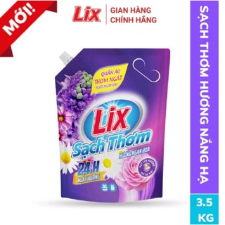   Túi 3.2kg giặt xả  Nước giặt xả Lix Sạch Thơm hương ngàn hoa 3.2kg sạch nhanh vết bẩn 